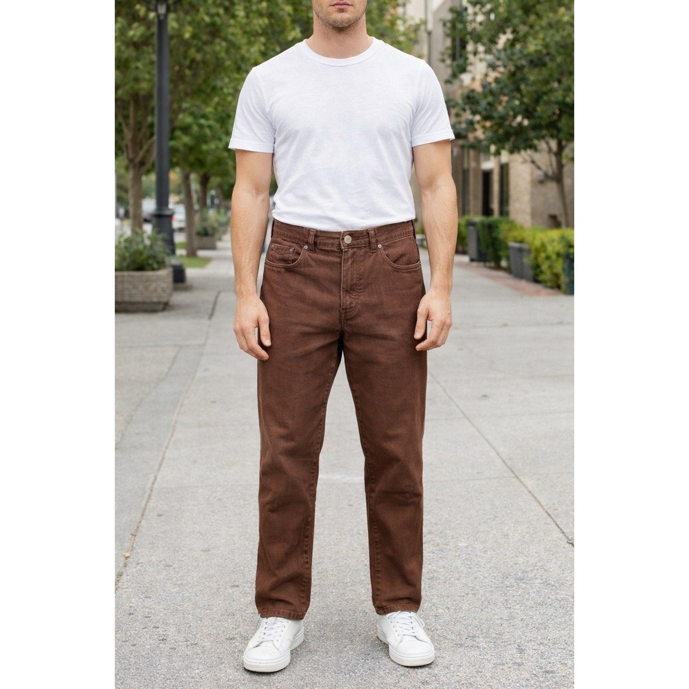 Atelier Gardeur Nevio-8 Pants Men's 34X34 Regular Fit Straight Leg Brown Pockets
